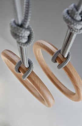 Drewniane kółka gimnastyczne z litego drewna bukowego