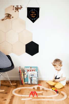 PANEL ŚCIENNY HEXAGON CZARNY DUŻY