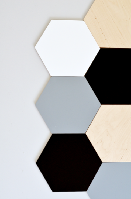 PANEL ŚCIENNY HEXAGON CZARNY DUŻY